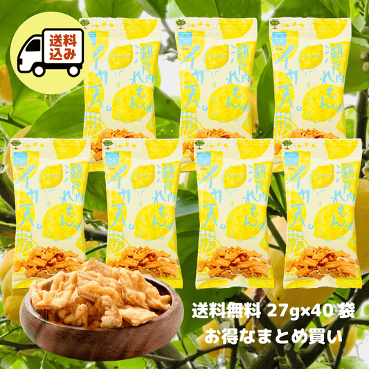 【送料込み　40袋まとめ買い】イカ天 瀬戸内れもん味27g＜食べきりサイズ＞
